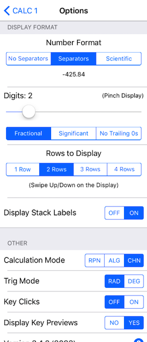 options view