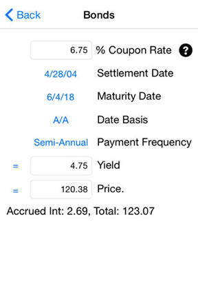 Bonds Form Calculator with example Bonds Form Calculator with example