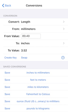 UOM Conversions Form Calculator Interface